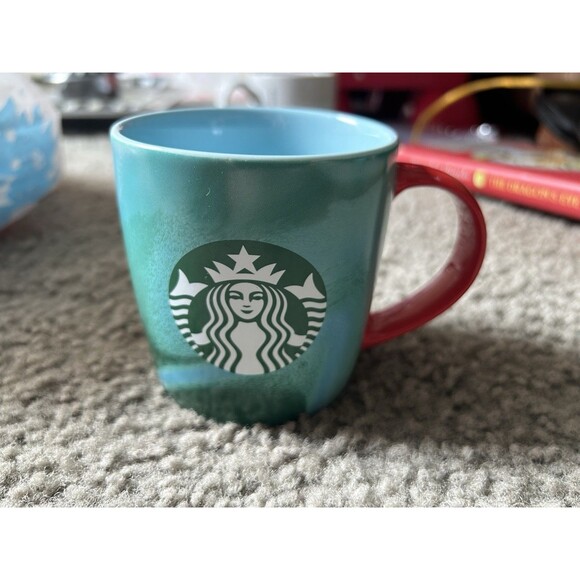 Starbucks Other - Starbucks 2024 Holiday Green Blue Marbled Coffee Cup Mug 11 Oz